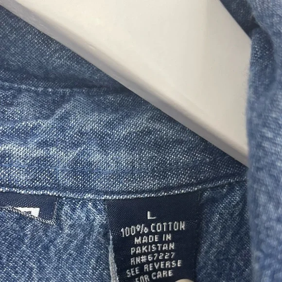 Denim Western Shirt SZ L - Picture 6 of 8